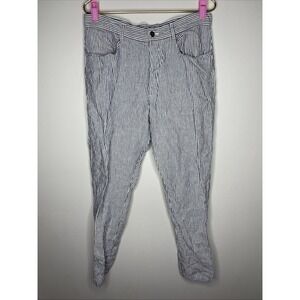 Alex Crane‎ Pants Mens 33 x 31 Striped 100% Linen Button Fly Office Formal Work